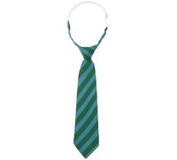 Elerevyo Men's Pre-tied Ties Colored Striped Adjustable Elastic Neck Tie Premade Neckties for Preppy Uniforms One Size Green Blue