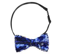 Elerevyo Men's Sequin Sparkly Shiny Bowties Reversible Two-Color Pre-tied Bow Ties for Party Royal Blue One Size