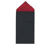Elerevyo Men's Solid Card-inserting Pocket Squares Prefolded Polyester Handkerchiefs 3.1" for Business Formal Wedding Wine Red One Size