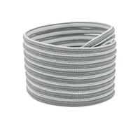 Elerevyo Oval Laces Two Colored Textured Stripes Shoe Laces for Sneakers Grey 100cm/39.4"