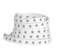 Elerevyo Reflective Stars Shoelaces Colorful Cool Flat Shoe Laces Strings for Athletic Running Sneakers 2 Pairs White-Silver Light 120cm/47.2"