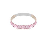 Elerevyo Rhinestone Elastic Shoe Straps Heels Detachable Ankle Straps Replacement for Sandals High Heels, Pink(white Band), One Size