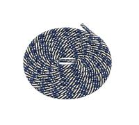 Elerevyo Round Rope Shoe Strings Three-Color Checkered Shoelaces Colorful Shoe Laces for Boots 2 Pairs, Black/White/Blue, 120cm/47.2"