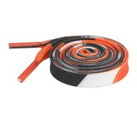 Elerevyo Splicing Printing Flat Shoe Laces Fun Color Pattern Shoelaces for Sneakers Athletic Running Shoes 1 Pair White-Orange-Black 140cm/55.1"