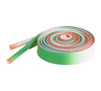 Elerevyo Three Colors Gradient Tie-dye Shoelaces Flat Shoe Laces for Sneakers 1 Pair Green, White and Orange 140cm/55.1"