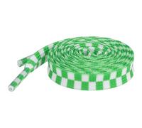 Elerevyo Two Color Checkered Flat Shoelaces Plaid Shoelaces for Sneaker Shoes 1 Pair Green and White 140cm/55.1"