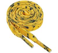 Elerevyo Unisex Flat Shoe Laces Splatter Painted Fun Shoelaces for Sneakers 2 Pairs, Yellow Black, 140cm/55.1"