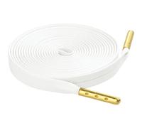 Elerevyo Unisex PU Leather Flat Shoe Laces for Sneakers Boots 1 Pair White 180cm/70.9"