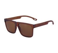 Elerevyo Unisex Rectangular Full-Frame Sunglasses Bamboo Wood Cut Out Design Sun Glasses Sunscreen UV Protection Amber Frame/Amber Lens