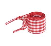 Elerevyo Wide Flat Checkered Shoelaces Fabric Ribbon Plaid Fantastic Shoe Laces for Sneaker Sport Shoes 2 Pairs Red 160cm/63.0"