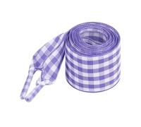 Elerevyo Wide Flat Checkered Shoelaces Fabric Ribbon Plaid Fantastic Shoe Laces for Sneaker Sport Shoes 2 Pairs Light Purple 140cm/55.1"