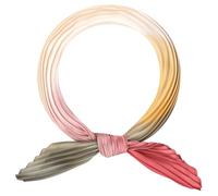 Elerevyo Women Pleated Gradient Contrast Color Scarves, Colorful Ribbon Hair Band Long Satin Neck Scarf Neckerchief, Colorful-2, 92x35cm/36.2x13.8"(LxW)