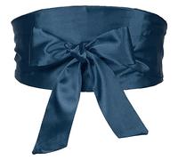 Elerevyo Women Plus Size Satin Silky Self-Tie Obi Wide Sash Belt for Dress