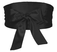 Elerevyo Women Plus Size Satin Silky Self-Tie Obi Wide Sash Belt for Dress
