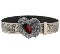 Elerevyo Women Retro Goth Punk Y2K Love Heart Embossed Western Belts | Soft touch. Adjustable holes. Exquisite buckle design. Prom, party, holiday. Rock style
