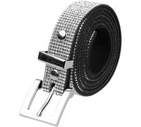 Elerevyo Women Rhinestone Belts, Bling Crystal Sparkly Diamond Shiny Soft Waistband for Party Jeans Dresses White 115x1.9cm/45.3x0.7(LxW)