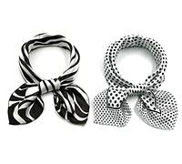 Elerevyo Women Satin Printed Square Neckerchief Neck Scarf