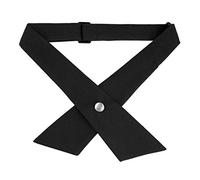 Elerevyo Women's Adjustable Criss-Cross Bow Ties Uniform Solid Color Neck Tie for School One Size Black