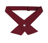 Elerevyo Women's Adjustable Criss-Cross Bow Ties Uniform Solid Color Neck Tie for School One Size Burgundy