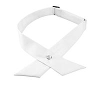 Elerevyo Women's Adjustable Criss-Cross Bow Ties Uniform Solid Color Neck Tie for School One Size White