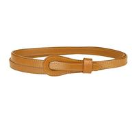 Elerevyo Womens Adjustable Faux Leather Belts, Tie A Knot Belt Fashion Skinny Waist Strap Waistband Orange Brown One Size