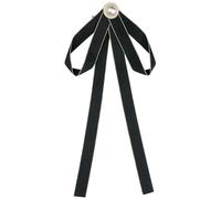 Elerevyo Women's Brooch Pin Bow Tie Satin Bow Brooch with Pearl for Wedding Party Black-Apricot One Size