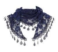 Elerevyo Women's Lace Mantilla Scarves Tassel Mesh Triangle Shawl