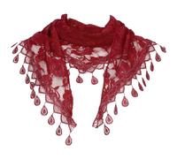 Elerevyo Women's Lace Mantilla Scarves Tassel Mesh Triangle Shawl