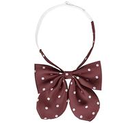 Elerevyo Women's Polka Dots Bow Ties Cute Pre-tied Ribbon Adjustable Straps Bowties for Uniform One Size Burgundy