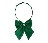 Elerevyo Women's Pre-Tied Bowknot Solid Color Ribbon Adjustable Bow Ties for Uniform School One Size Deep Green