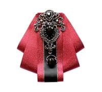 Elerevyo Women's Rhinestone BowTie Pre-tied Ribbon Retro Ties for Elegant Party, One Size, Polyester, created sapphire