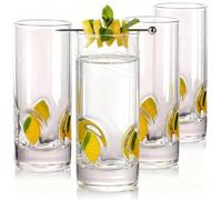 ELERGIFTS 4 Pcs Lemon Icon Shot Glasses - 3 oz Cute Shot Glasses with Heavy Base for Whiskey, Tequila, Vodka, Spirits & Liquors, Gin - Ideal for Bar, Home Restaurant Christmas Party Supplies