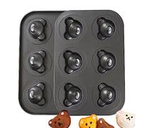 Elesinsoz 2 Pack Mini Bear Shaped Muffin Pans, 6 Cavity Non-Stick Madeleine Mold Cake Pan, Mini Muffin for Edible Bear Cake Topper Decoration Shower Birthday Party Decorations