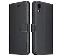 ELESNOW Case Compatible with iPhone XR, High-grade PU Leather Flip Wallet Card Holder Stand Phone Case Cover for Apple iPhone XR (Black)