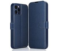 ELESNOW Case iPhone 13 Pro Max - 6.7", Premium PU Leather Wallet Stand Book Flip Cover [Card Holders] [Magnetic Closure] Compatible with Apple iPhone 13 Pro Max (Blue)