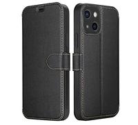 ELESNOW Case iPhone 13, with Card Holder PU Leather Wallet Flip Stand Phone Case Cover [Full Lens Protection] [Magnetic Closure] Compatible with Apple iPhone 13 (Black)