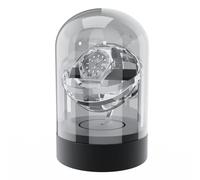 Elestoria Orbit Watch Winder - Single Automatic Watch Winder with Glass Display Cover | Quiet Motor, Gyroscope Rotation, Luxury Mechanical Watch Winder Box (Silver)