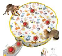 ELESULTRA Interactive Cat Toy Automatic - Fast Moving Ball Toys Hide and Seek in Play Mat Smart Cat Games for Bored Indoor Adult Cats Dog Rolling Electric Enrichmenttoy Gifts for Dogs Cat Birthday