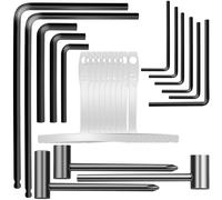 Elesunory 23pcs Guitar Truss Rod Wrench Set, Includes 4mm 5mm 1.2mm 1.5mm 2mm 2.5mm 3mm 3.2mm 4mm 4.7mm 5mm Truss Rod Wrenches, 6.35mm 7mm 8mm Truss Rod Hex Box Wrenches and Fretboard Radius Gauge