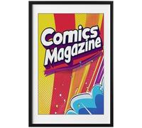 eletecpro Comic Book Frame, 1 Pack 8x12 Comic Picture Magazine Frame with Mat, Fits Current Single Comic Book up to 6 3/4" x 10 1/4", Wall or Tabletop Display, Black