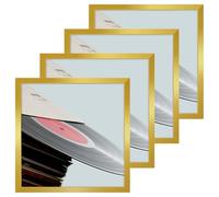 eletecpro Gold Record Frame, 12.5x12.5, Set of 4, Classic, Lightweight PVC Album Frame for Vinyl Records, Wall Mount, Perfect for 12x12 LP Covers