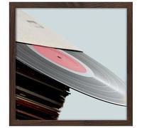 eletecpro Vinyl Record Frame, 12.5 x 12.5 in, Walnut Brown, 1 Pack