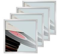 eletecpro Vinyl Record Frame, 12.5x12.5, Silver, 4 Pack