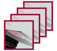 eletecpro Vinyl Record Frames 12.5x12.5 for Gallery Display, Sturdy Lightweight Dark Red Album Wall Mount Decor, Easy to Hang LP Frames Fits 12x12 Covers, 4 Pack