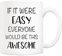 Eletina Coffee Mug, If It were Easy Everyone Would Be This Awesome Novelty Ceramic Cups 11Oz, Unique Birthday and Holiday Gifts for Her Him Women Men