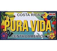 Eletina - Costa Rica Pura Vida Wooden Signs for Car License Plate Decor Kitchen Cafe Pub Wood Art Wood Decor Gift 6x12 Inch