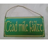 Eletina Irish Welcome Sign, Wooden, 6x12 Inch, Rustic, Wall Mount, Cead Mile Failte