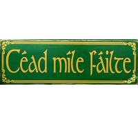 Eletina Retro Metal Tin Sign Cead Mile Failte Irish Welcome Sign Home Cave Garage Bar Wall Decoration Vintage Metal Sign 6x16 Inches