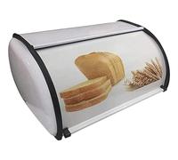Eletina Stainless Steel Bread Box,Large Capacity Bread Box with Roll Up Lid Multifunctional Counter Storage Container,Bread Bin Holder,For Home and Kitchen (White-13.5" L X 9.3" W X 6" H)