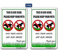 Eletina This is Our Home,Discreet, Polite, NO Poop, NO Pee,Pooping Be Respectful Dog Sign,Please Keep Your Pets And Their Waste Off Our Grass,Yard Aluminum Sign 8x12 Inches(2pack)